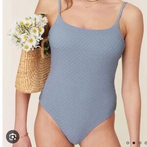 Andie Jetties Macrame One Piece Swimsuit Textured Medium NWT